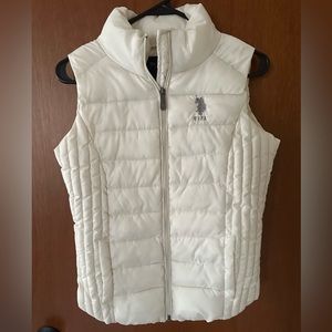 US Polo Assn Classic White Quilted Puffer Vest